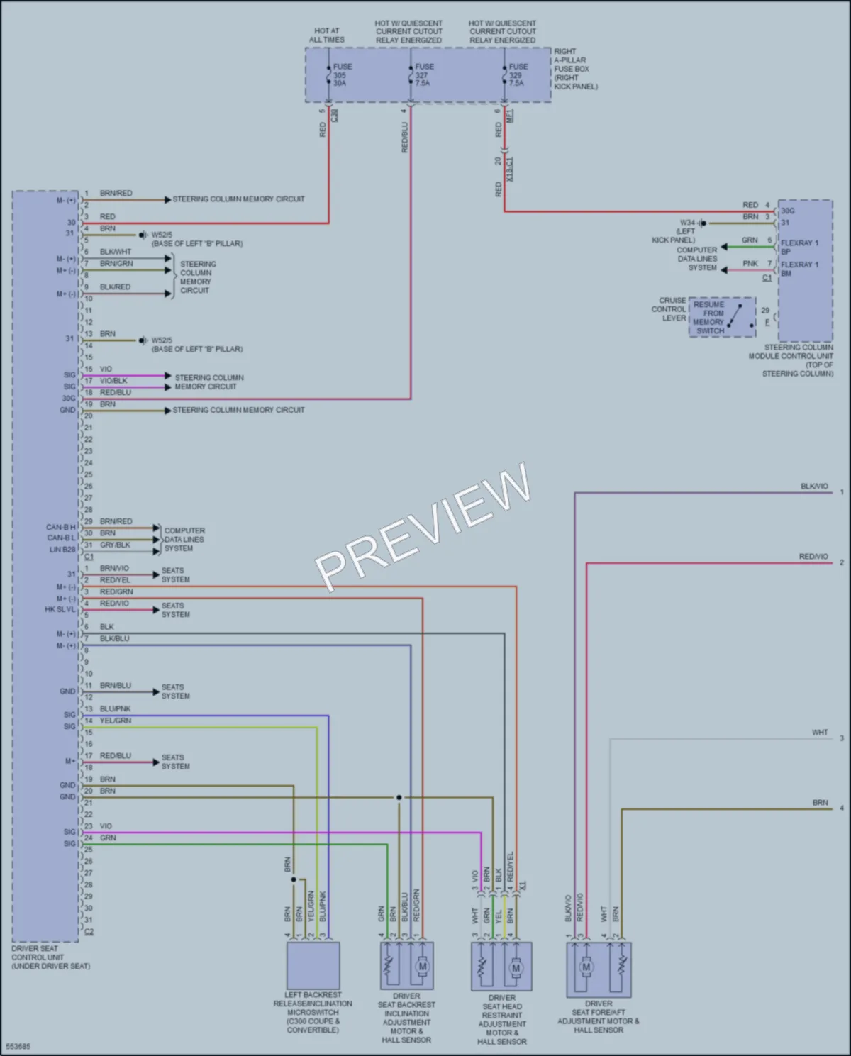 2017 MercedesBenz GLC300Coupe Memory Systems wiring diagram preview