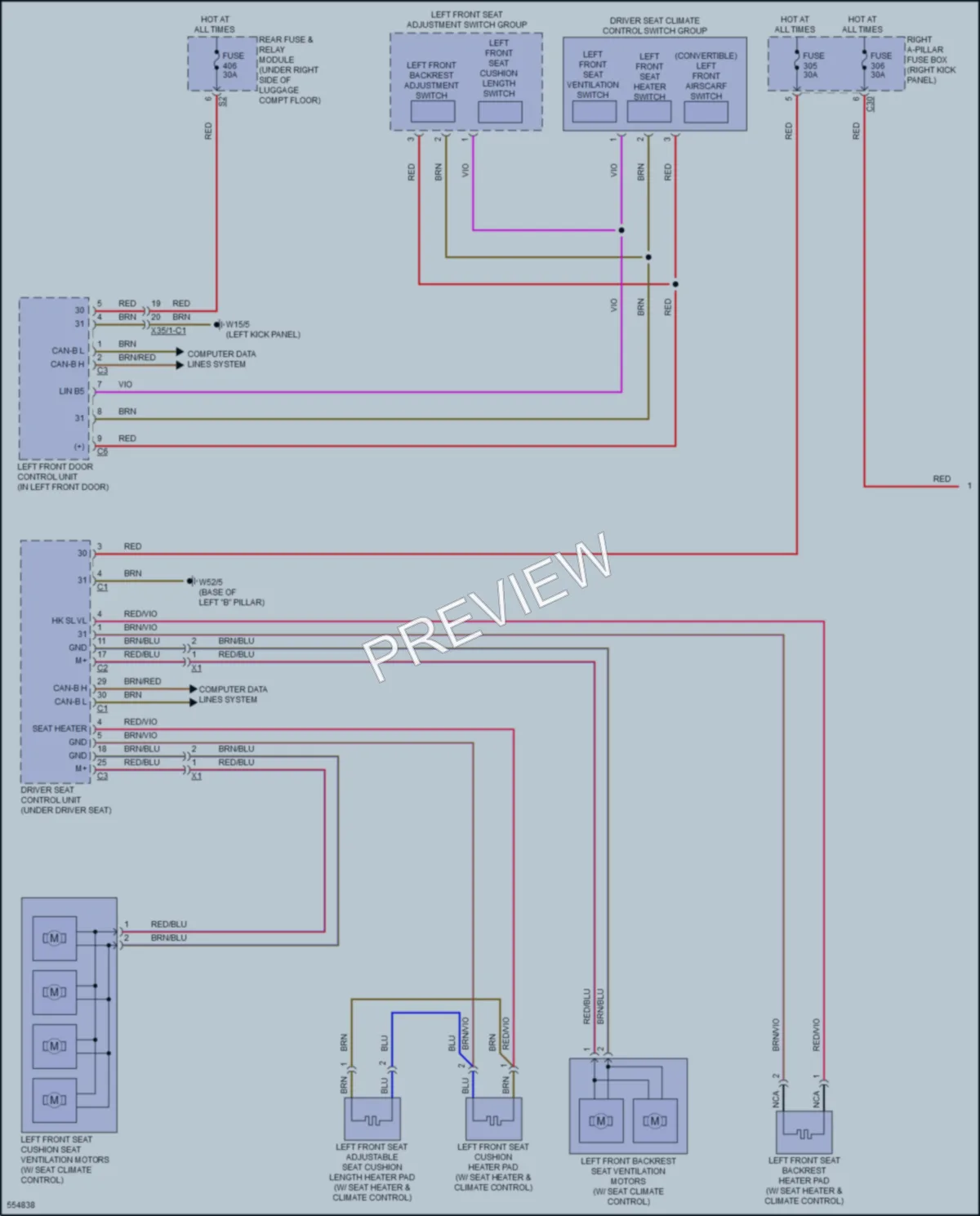 2017 MercedesBenz GLC300Coupe Power Seats wiring diagram preview