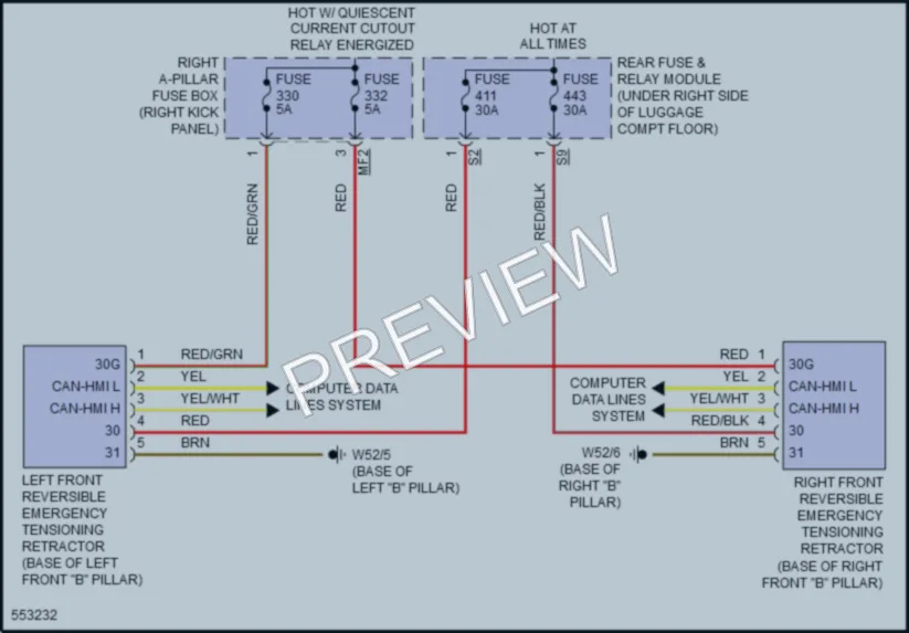 2017 MercedesBenz GLC300Coupe Supplemental Restraints wiring diagram preview