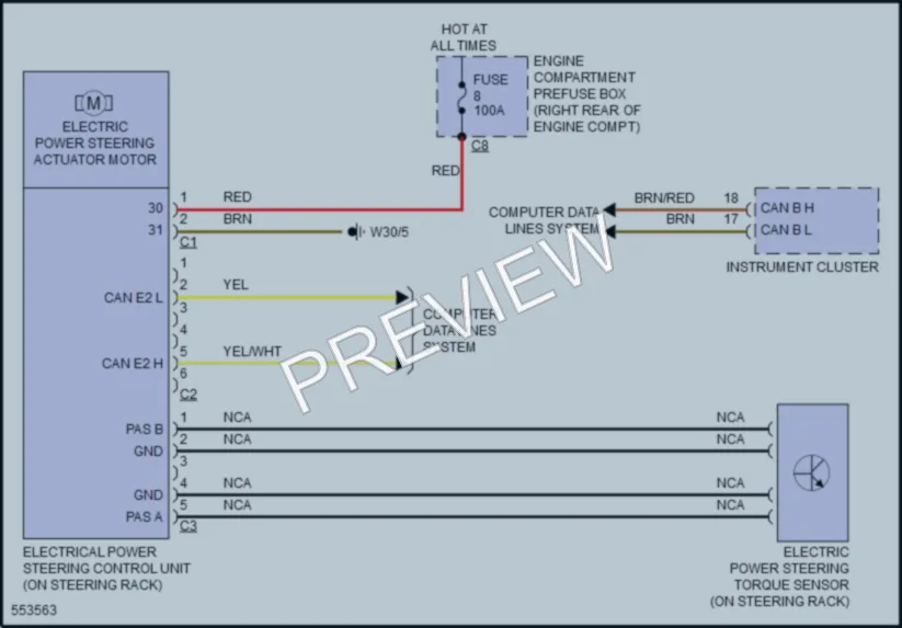 2017 MercedesBenz GLE350 Electronic Power Steering wiring diagram preview