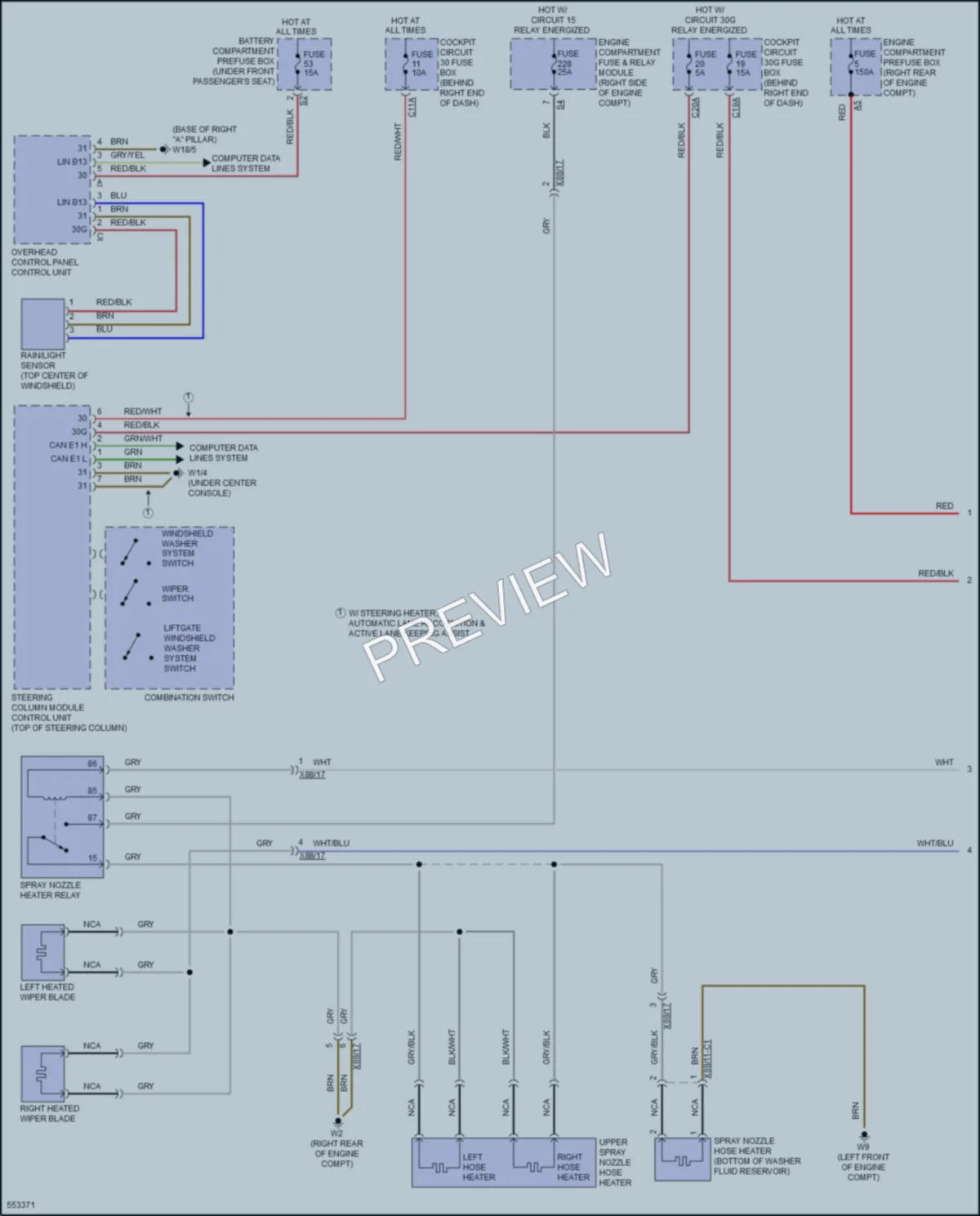 2017 MercedesBenz GLE350 Wiper Washer wiring diagram preview