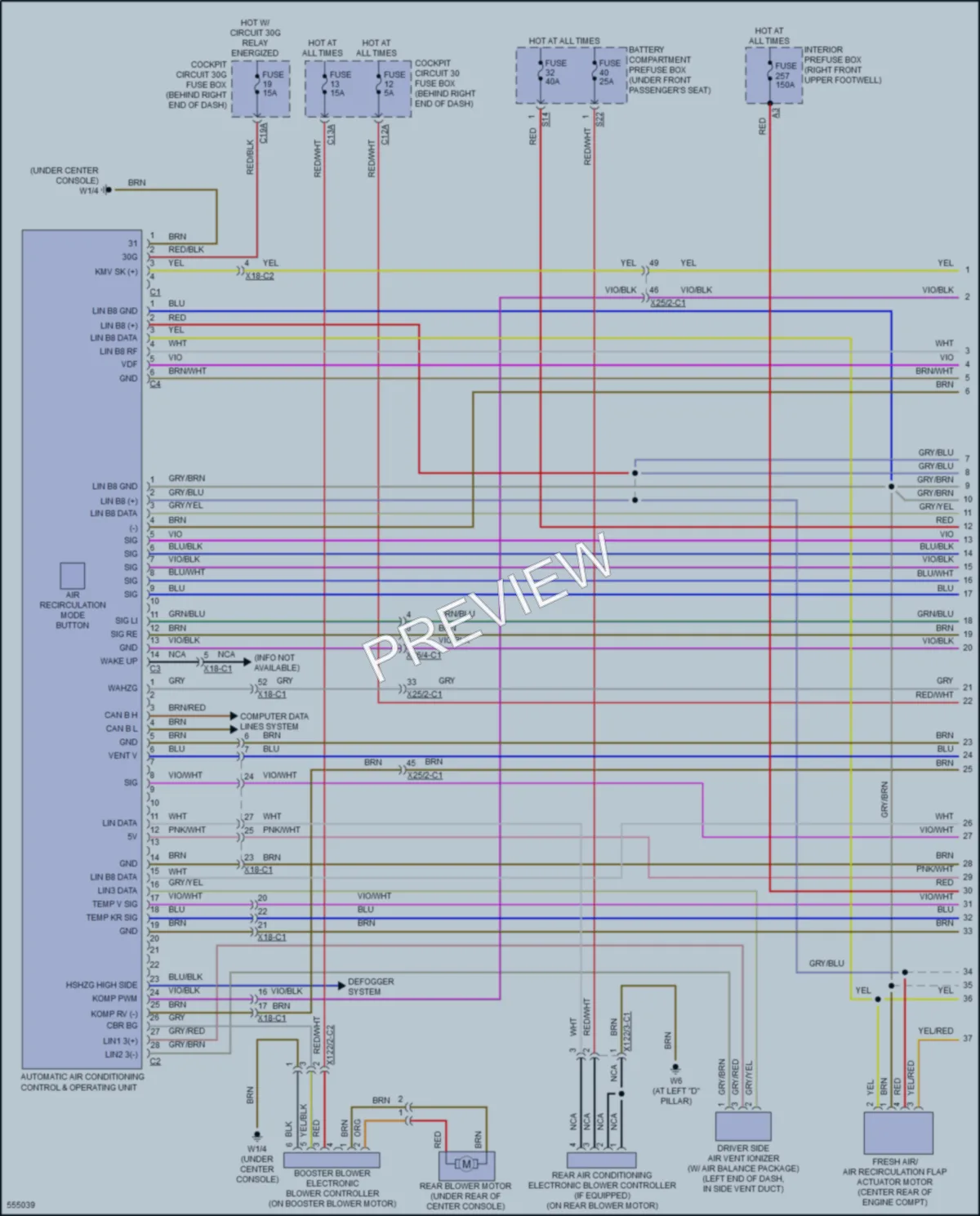 2017 MercedesBenz GLE400 Air Conditioning wiring diagram preview