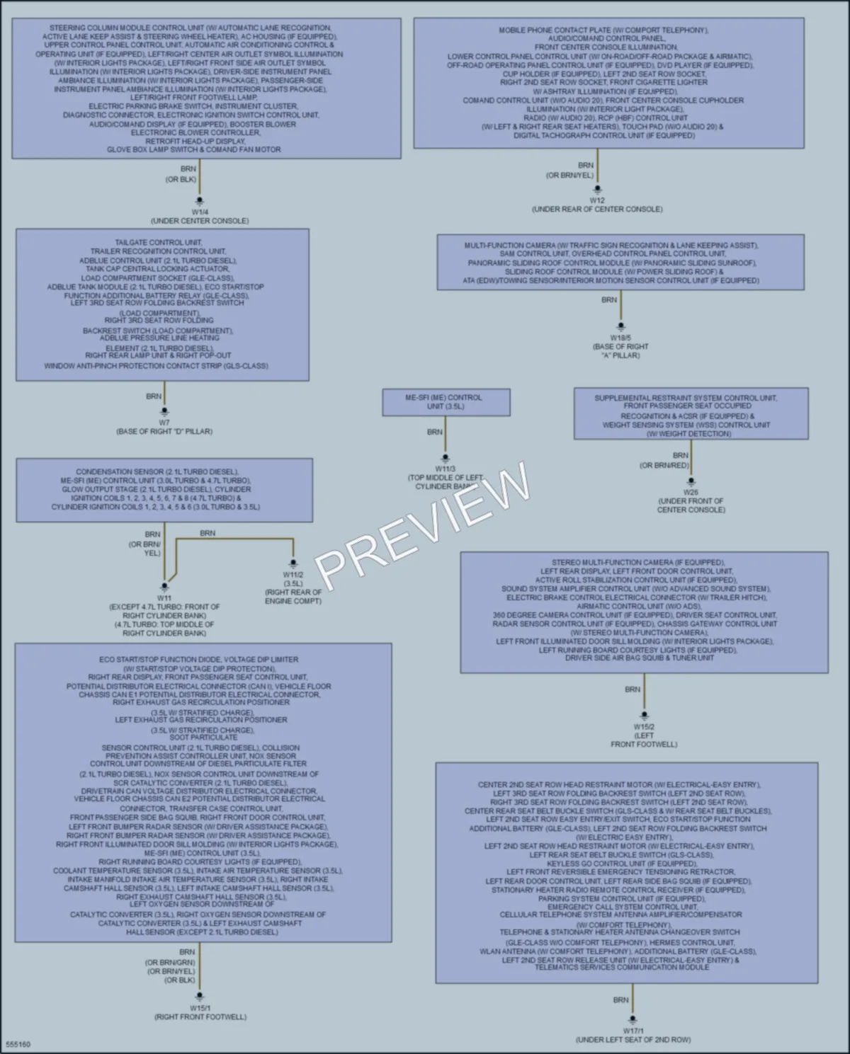 2017 MercedesBenz GLE400 Ground Distribution wiring diagram preview