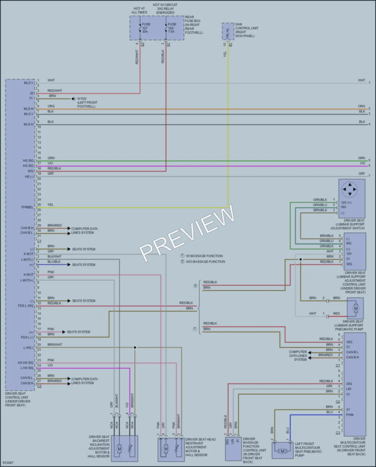 2017 MercedesBenz GLE400 Memory Systems wiring diagram preview