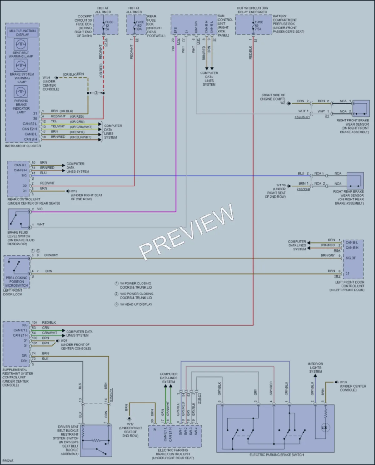 2017 MercedesBenz GLE400 Warning Systems wiring diagram preview