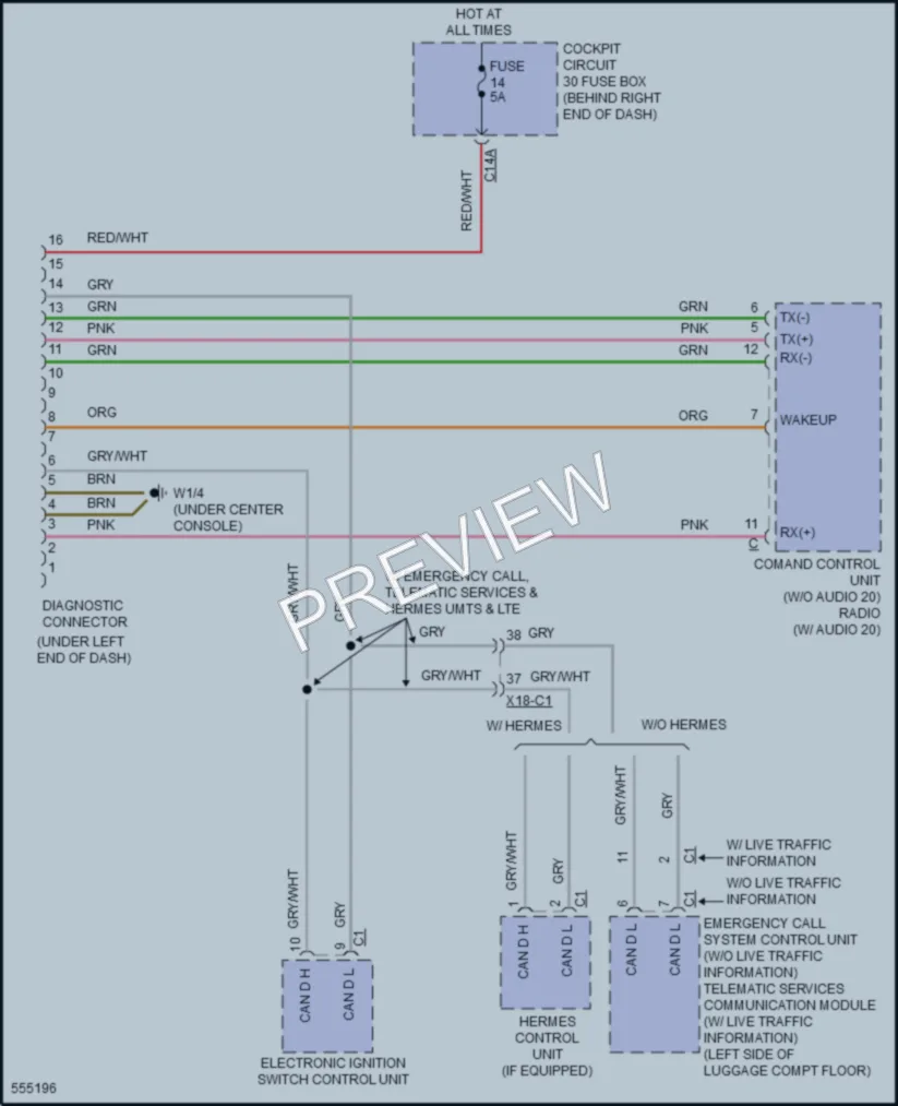 2017 MercedesBenz GLS450 Computer Data Lines wiring diagram preview