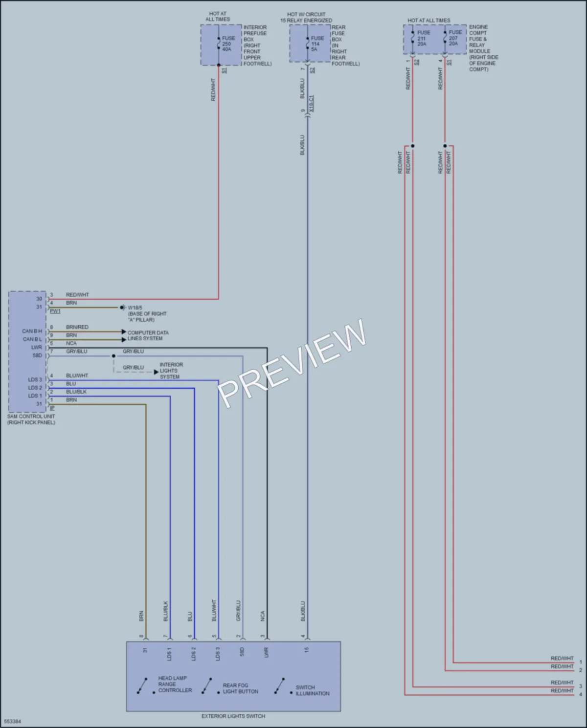 2017 MercedesBenz GLS450 Headlights wiring diagram preview