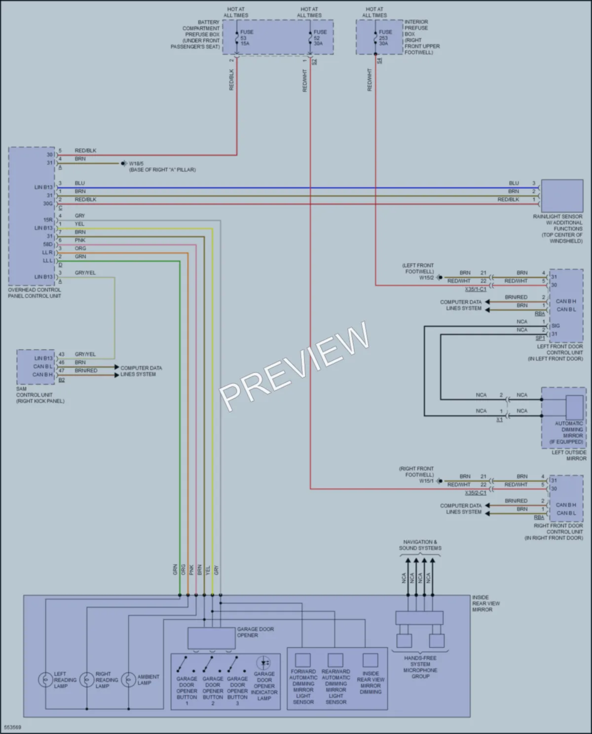 2017 MercedesBenz GLS450 Power Mirrors wiring diagram preview