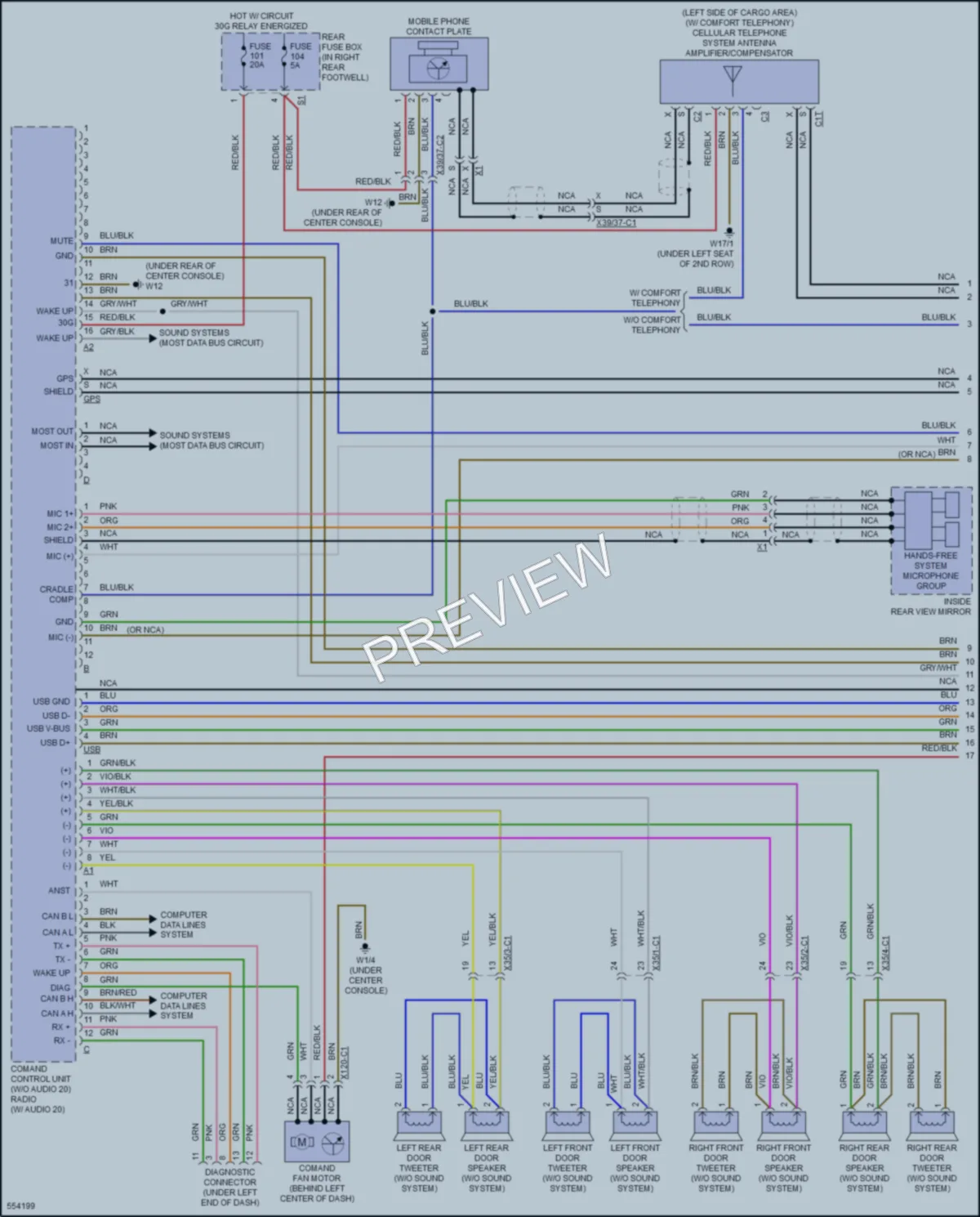 2017 MercedesBenz GLS450 Radio wiring diagram preview