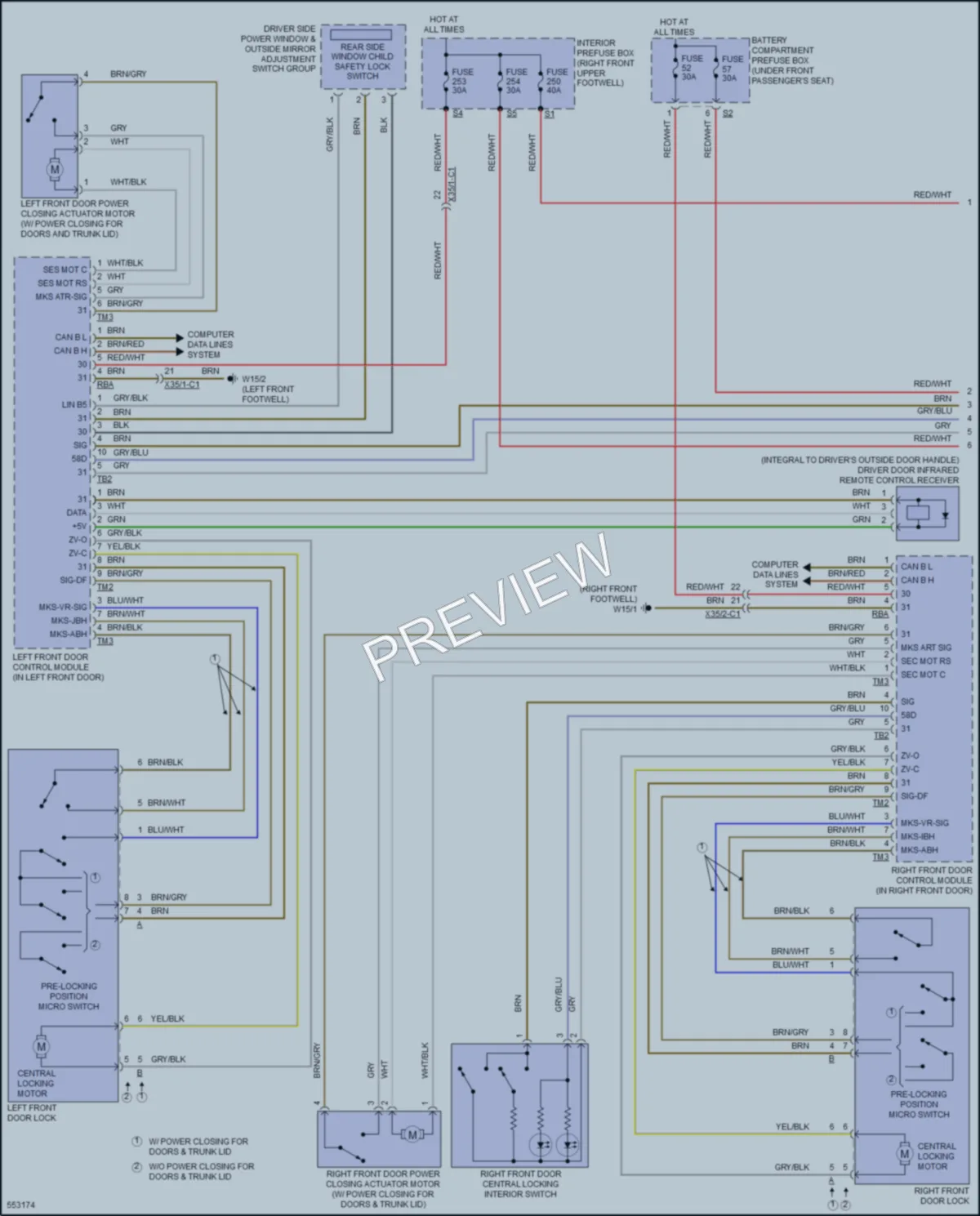 2017 MercedesBenz GLS550 Power Door Locks wiring diagram preview