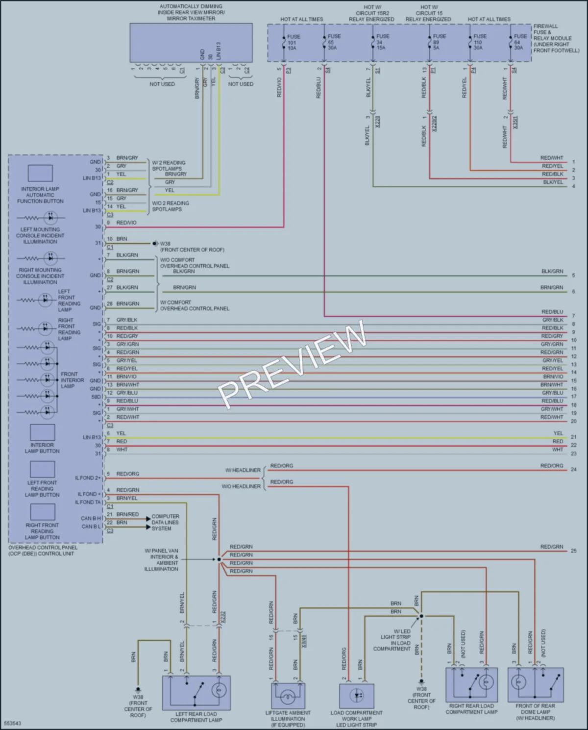 2017 MercedesBenz Metris Interior Lights wiring diagram preview