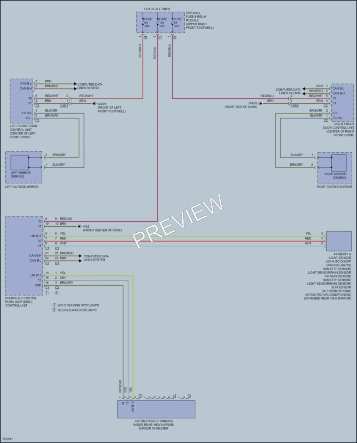 2017 MercedesBenz Metris Power Mirrors wiring diagram preview