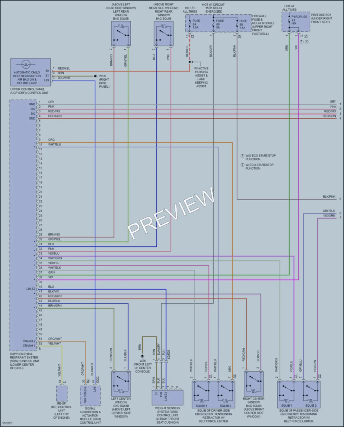 2017 MercedesBenz Metris Supplemental Restraints wiring diagram preview