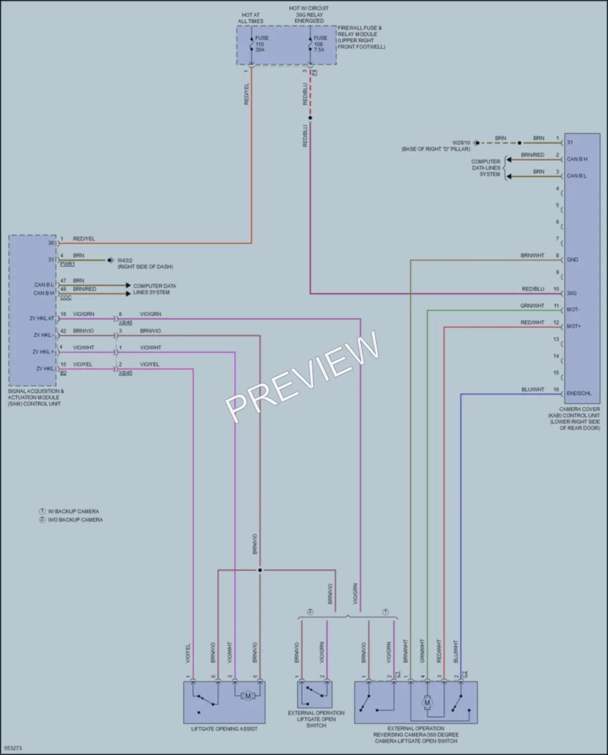 2017 MercedesBenz Metris Trunk Tailgate Fuel Door wiring diagram preview