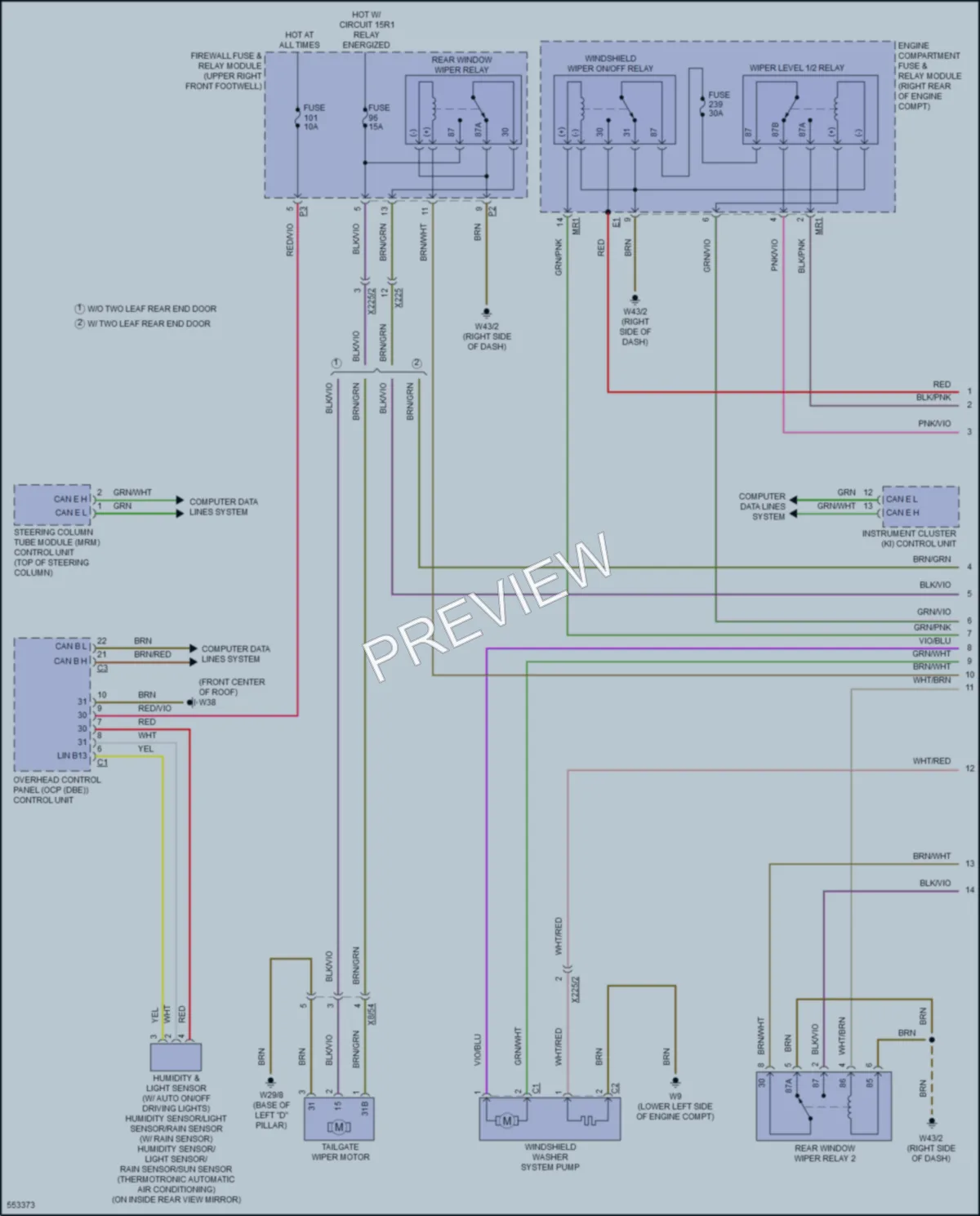 2017 MercedesBenz Metris Wiper Washer wiring diagram preview