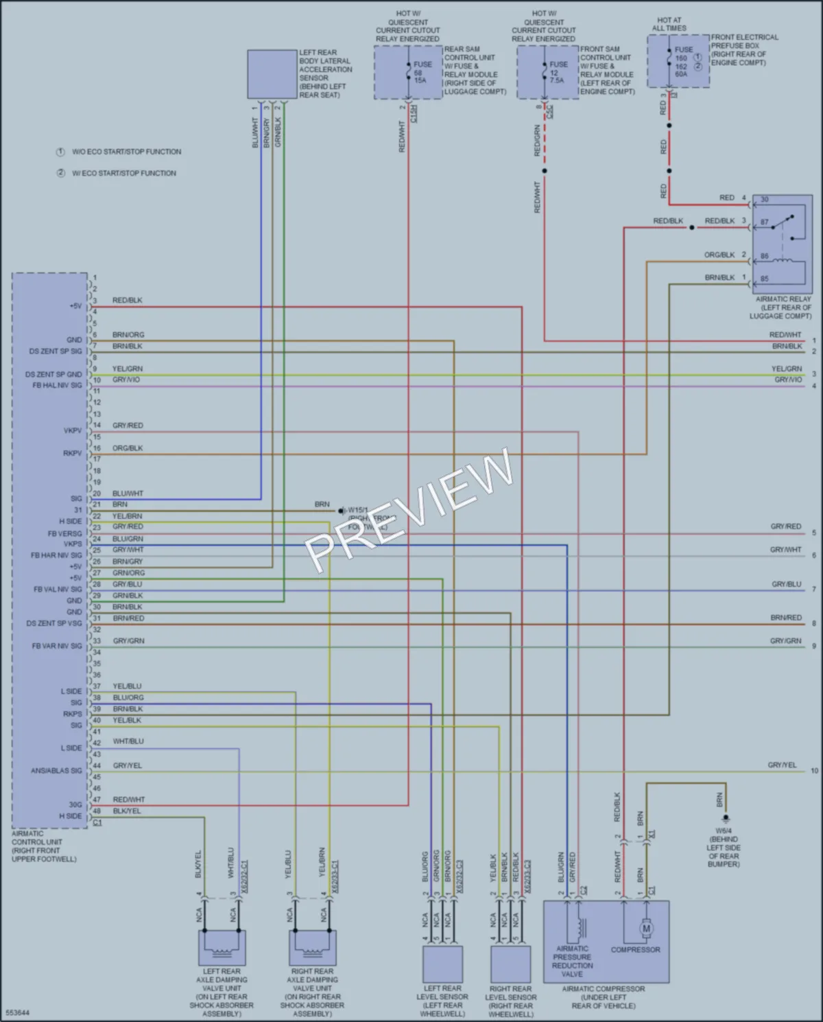 2017 MercedesBenz S400 Electronic Suspension wiring diagram preview