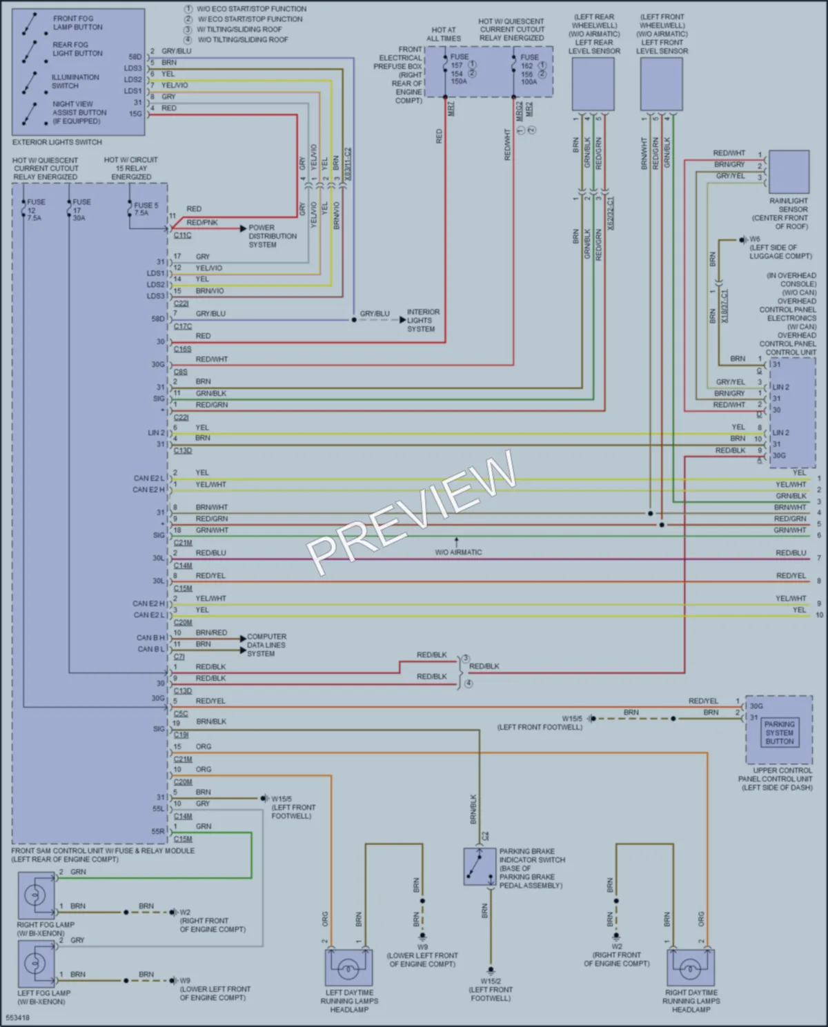 2017 MercedesBenz S400 Headlights wiring diagram preview