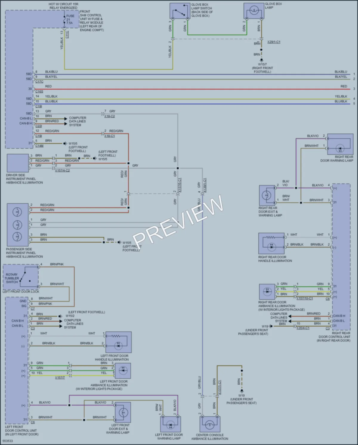 2017 MercedesBenz S400 Interior Lights wiring diagram preview