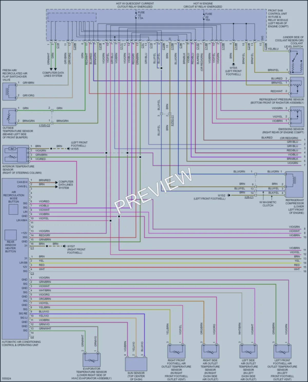 2017 MercedesBenz S550 Air Conditioning wiring diagram preview