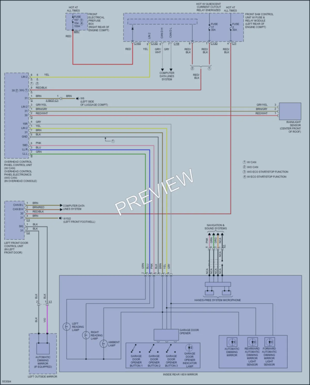 2017 MercedesBenz S550 Power Mirrors wiring diagram preview