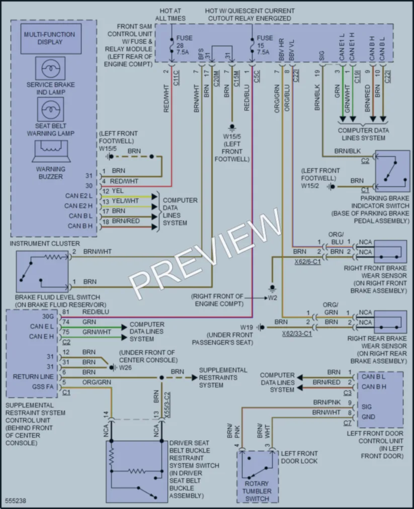 2017 MercedesBenz S550 Warning Systems wiring diagram preview
