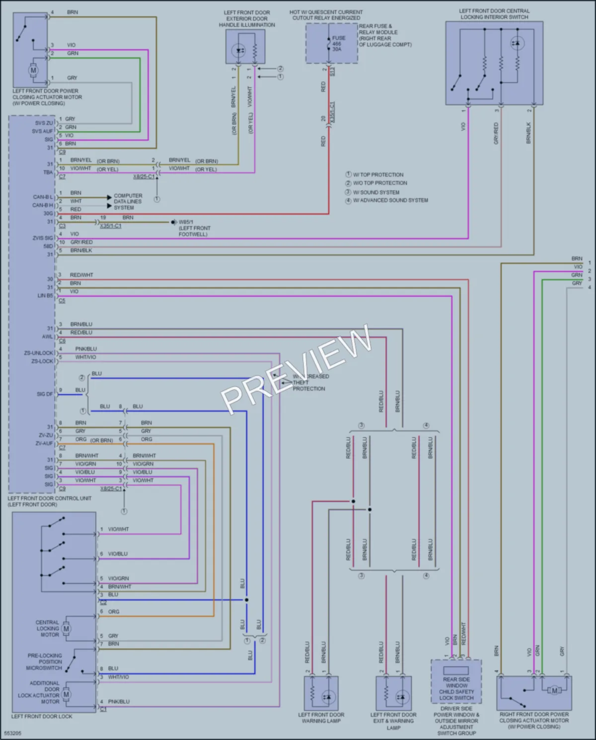 2017 MercedesBenz S550e Anti Theft wiring diagram preview