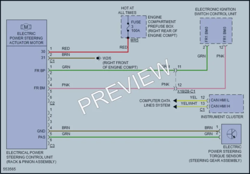 2017 MercedesBenz S550e Electronic Power Steering wiring diagram preview