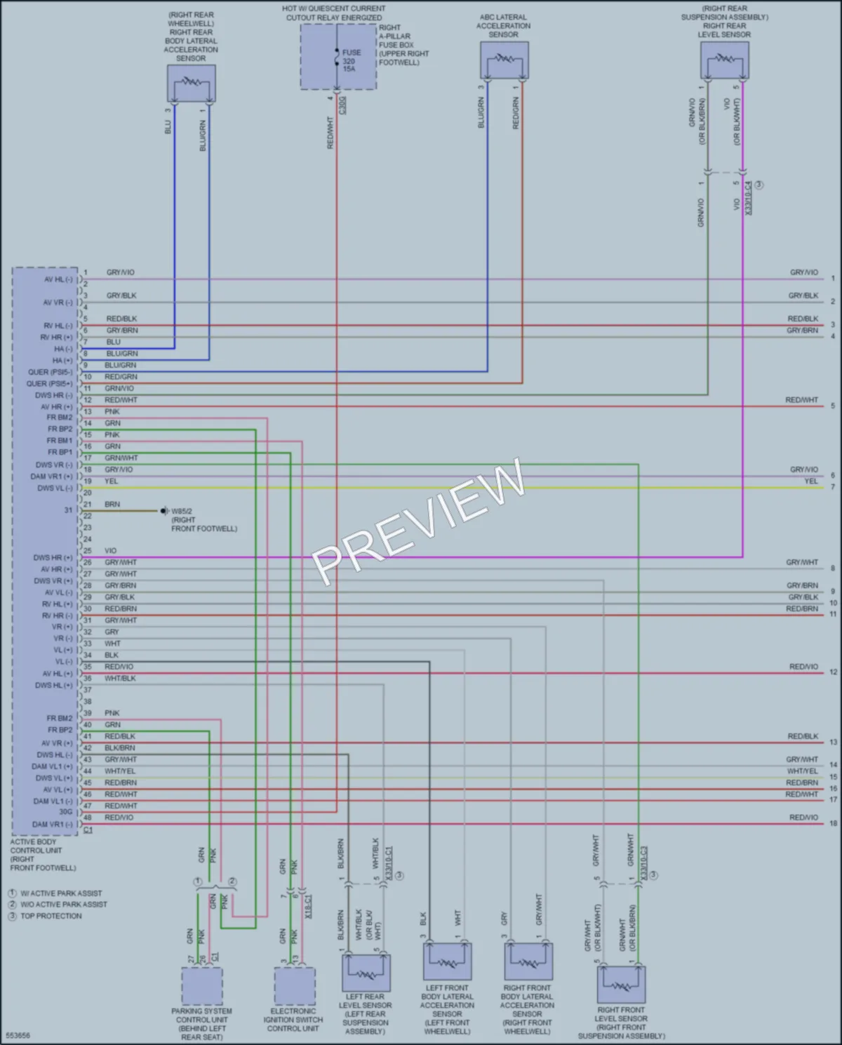 2017 MercedesBenz S550e Electronic Suspension wiring diagram preview