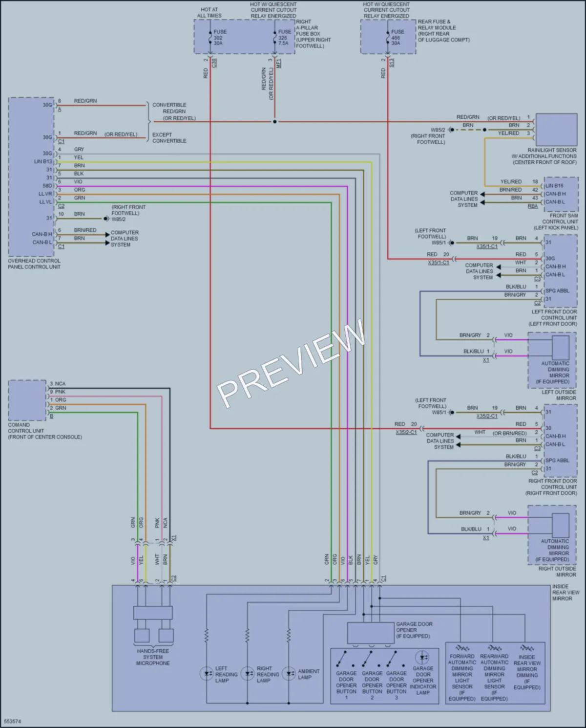 2017 MercedesBenz S550e Power Mirrors wiring diagram preview