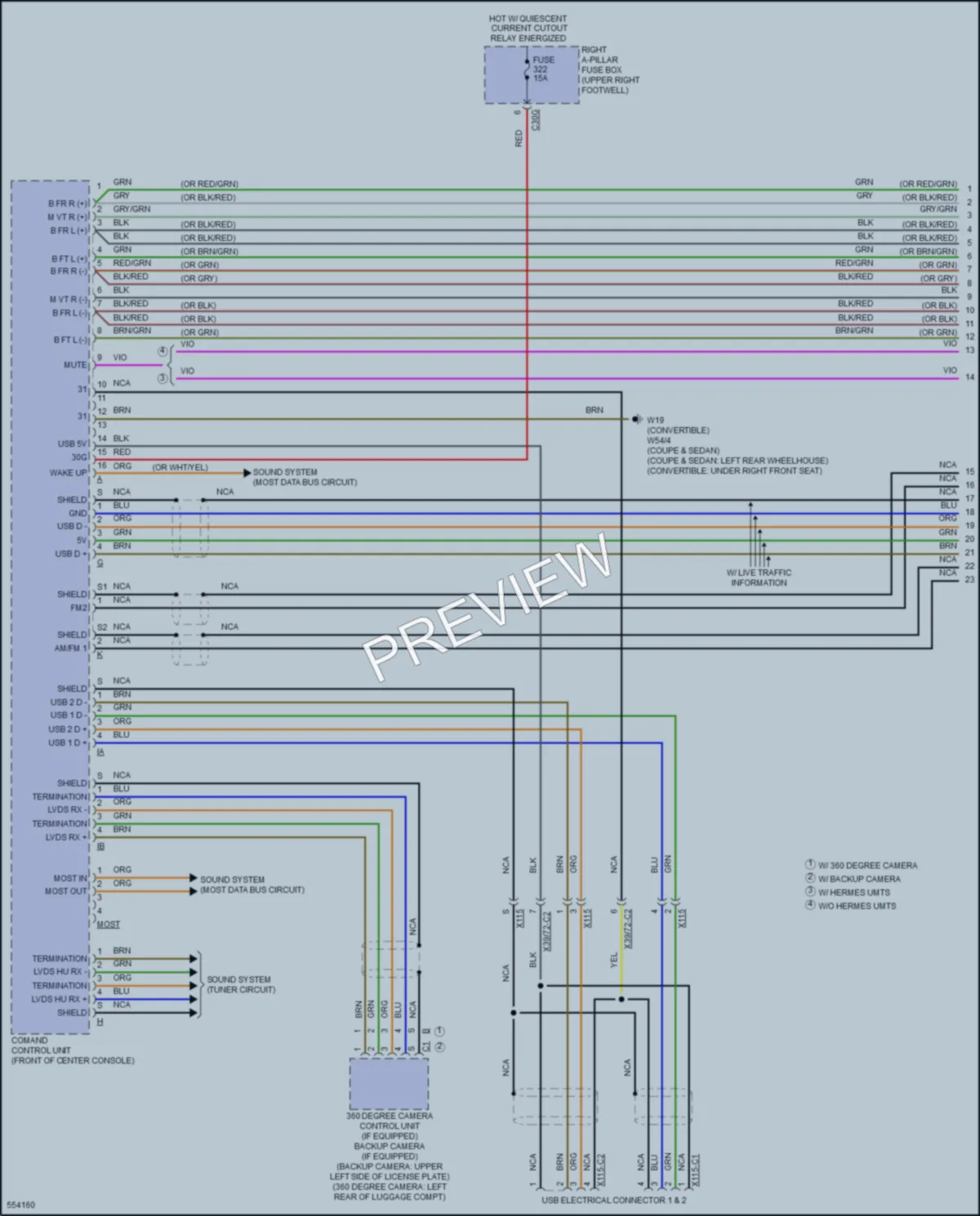 2017 MercedesBenz S550e Radio wiring diagram preview