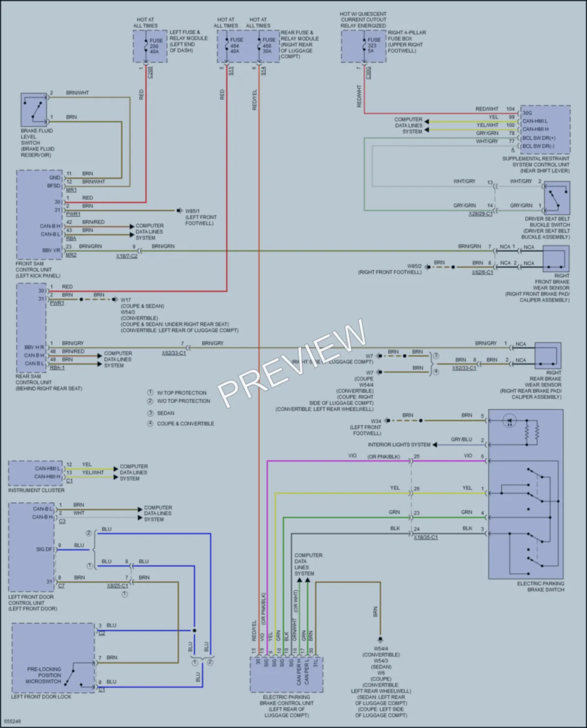2017 MercedesBenz S550e Warning Systems wiring diagram preview