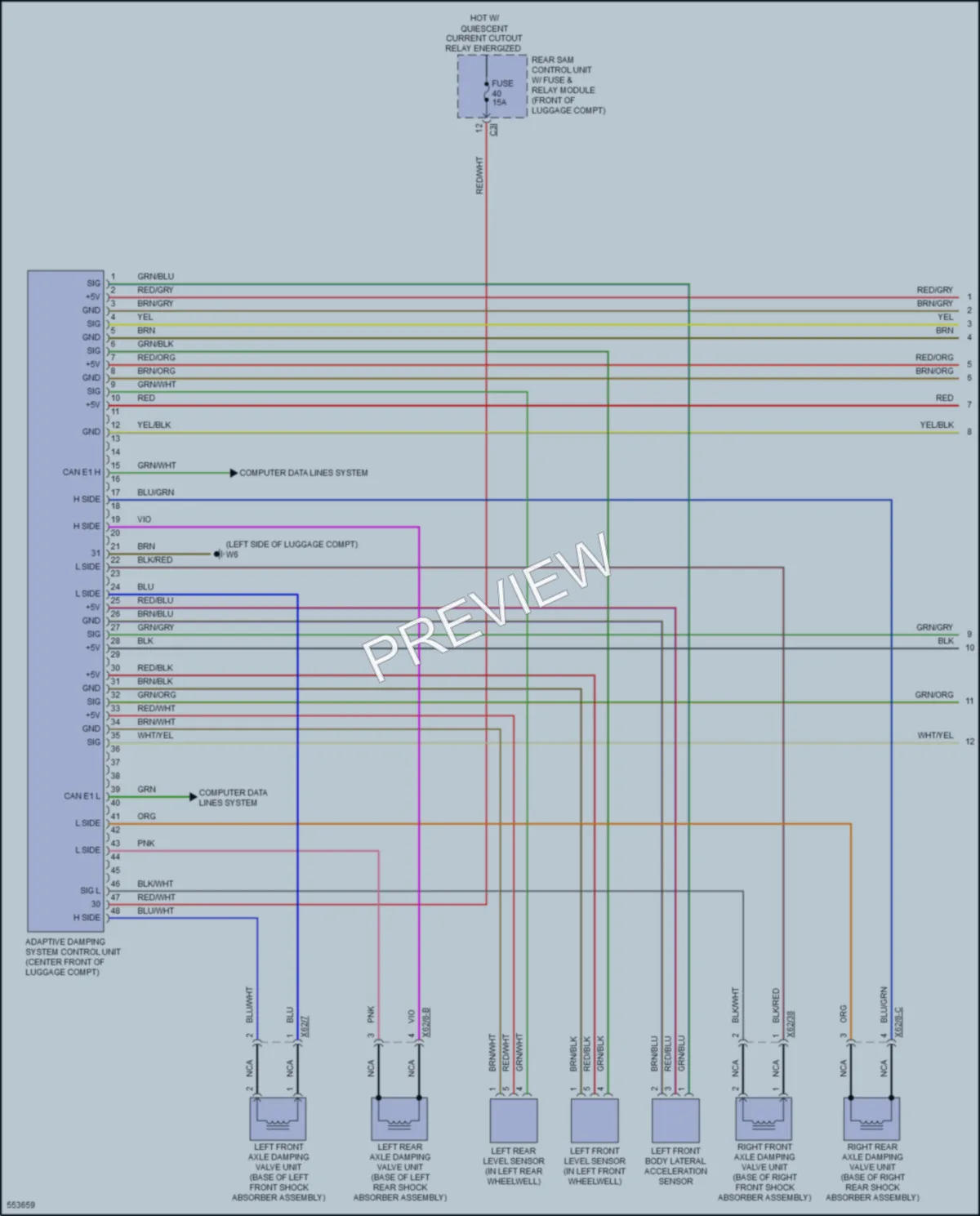 2017 MercedesBenz SLC300 Electronic Suspension wiring diagram preview