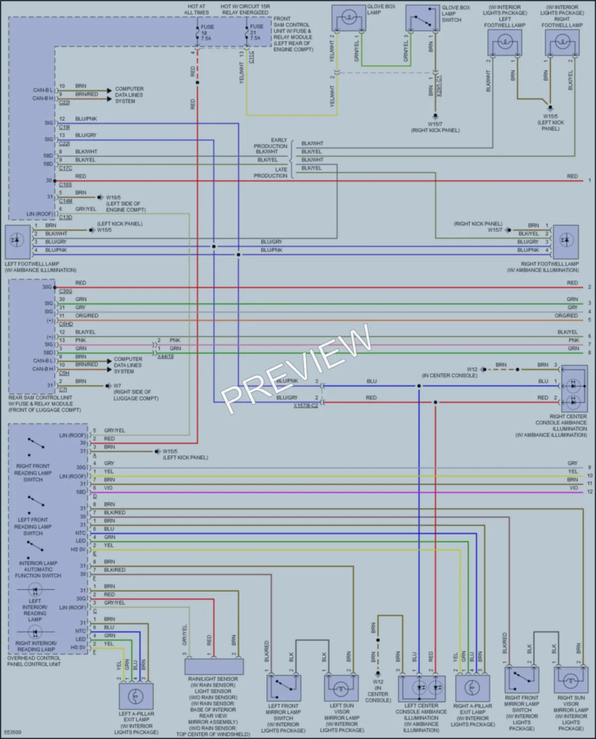2017 MercedesBenz SLC300 Interior Lights wiring diagram preview