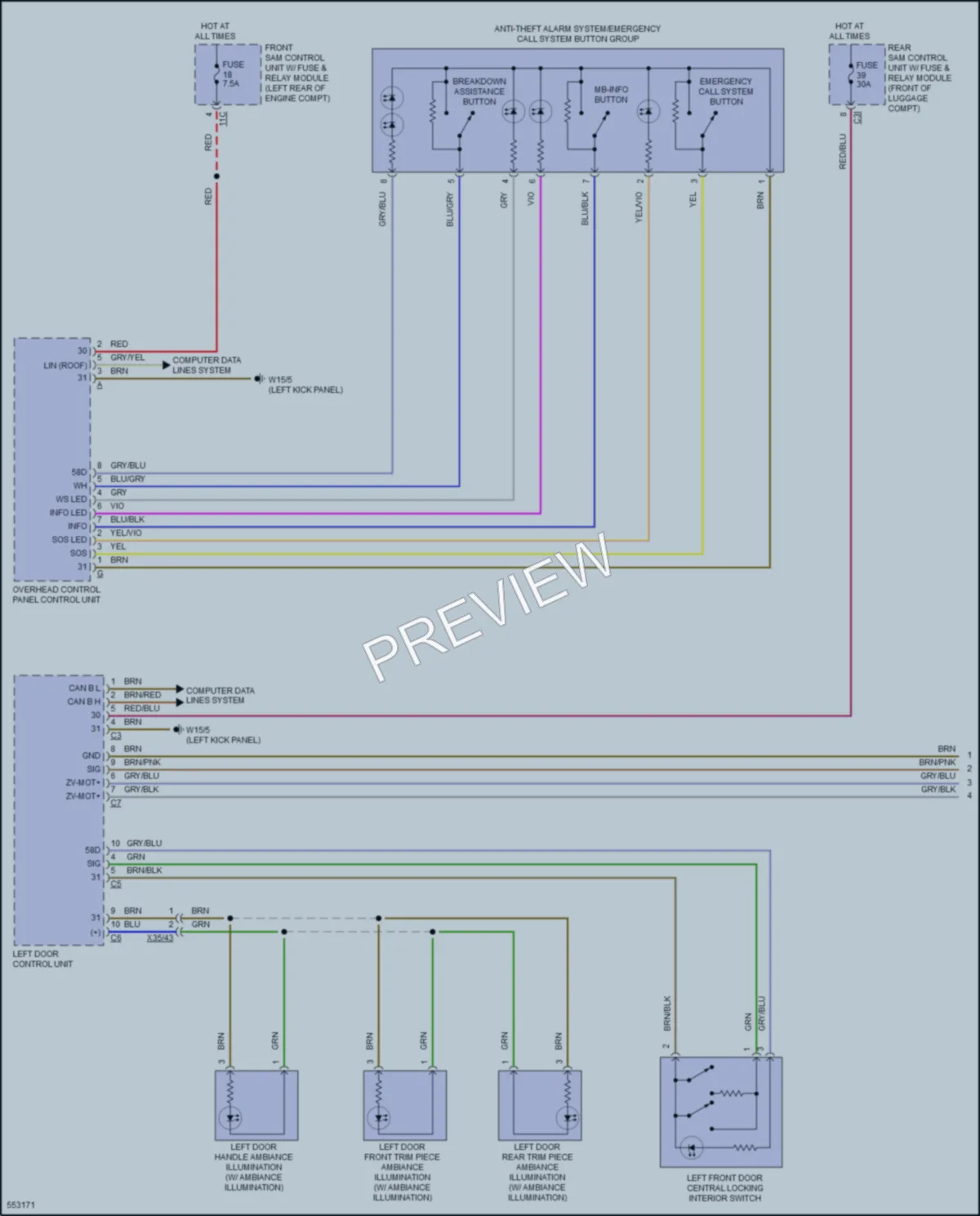 2017 MercedesBenz SLC300 Power Door Locks wiring diagram preview