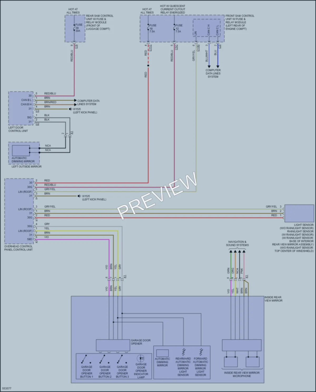 2017 MercedesBenz SLC300 Power Mirrors wiring diagram preview