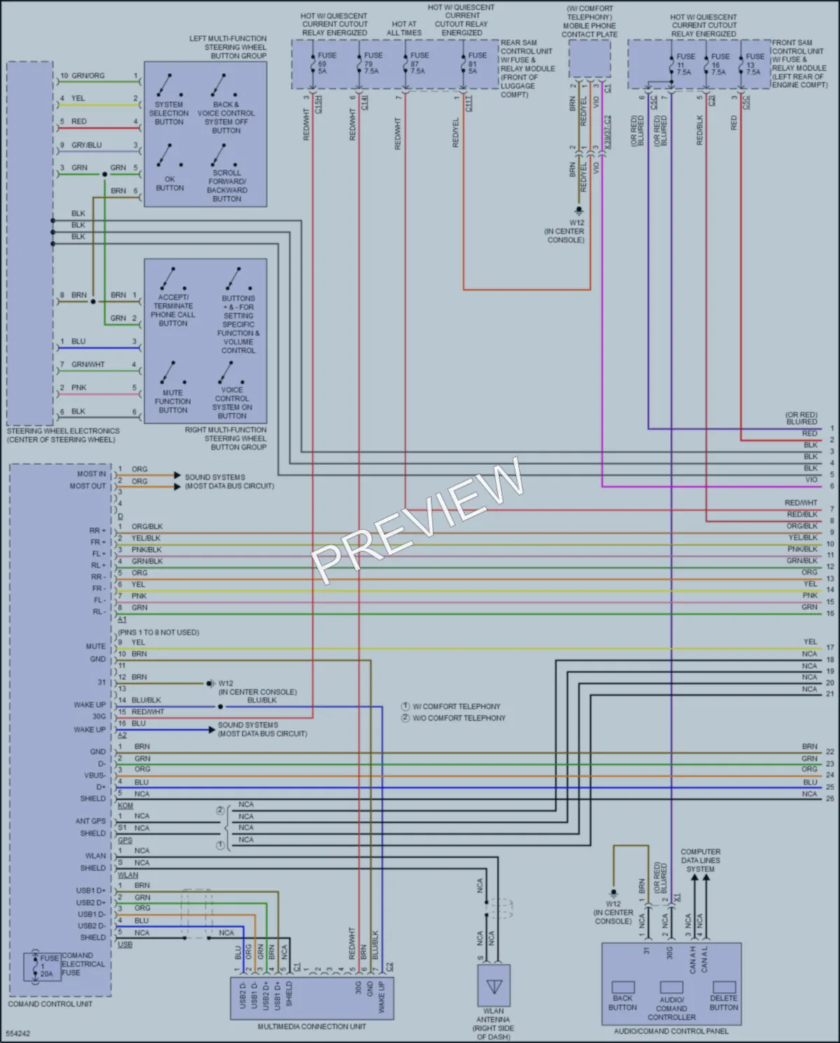 2017 MercedesBenz SLC300 Radio wiring diagram preview