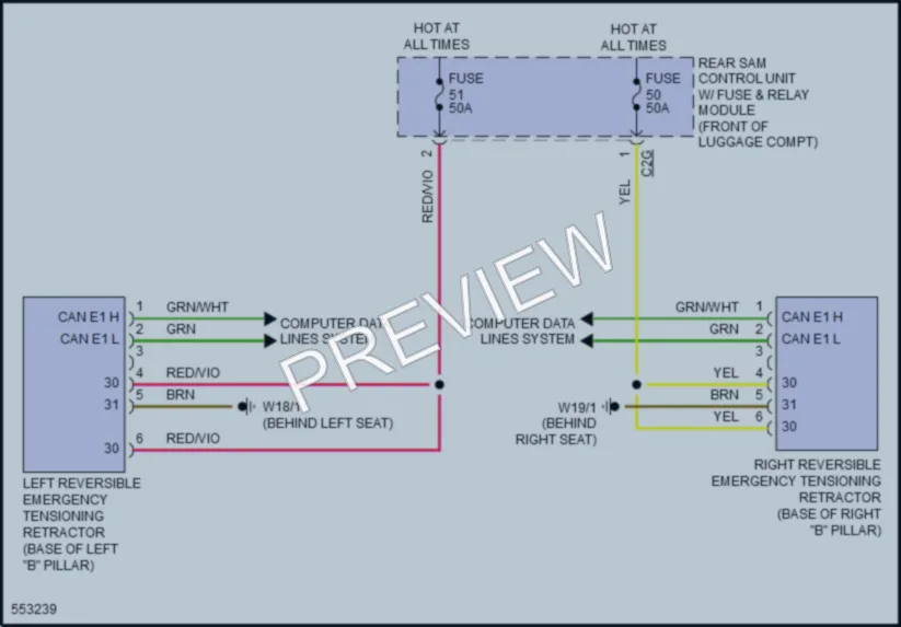 2017 MercedesBenz SLC300 Supplemental Restraints wiring diagram preview