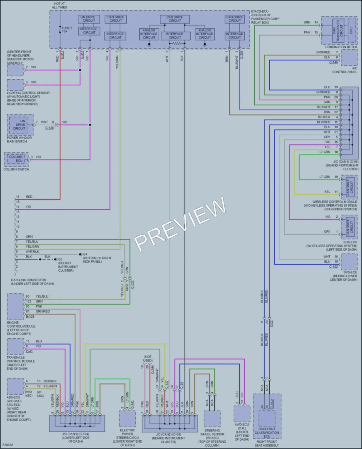 2017 Mitsubishi LancerSportback Computer Data Lines wiring diagram preview