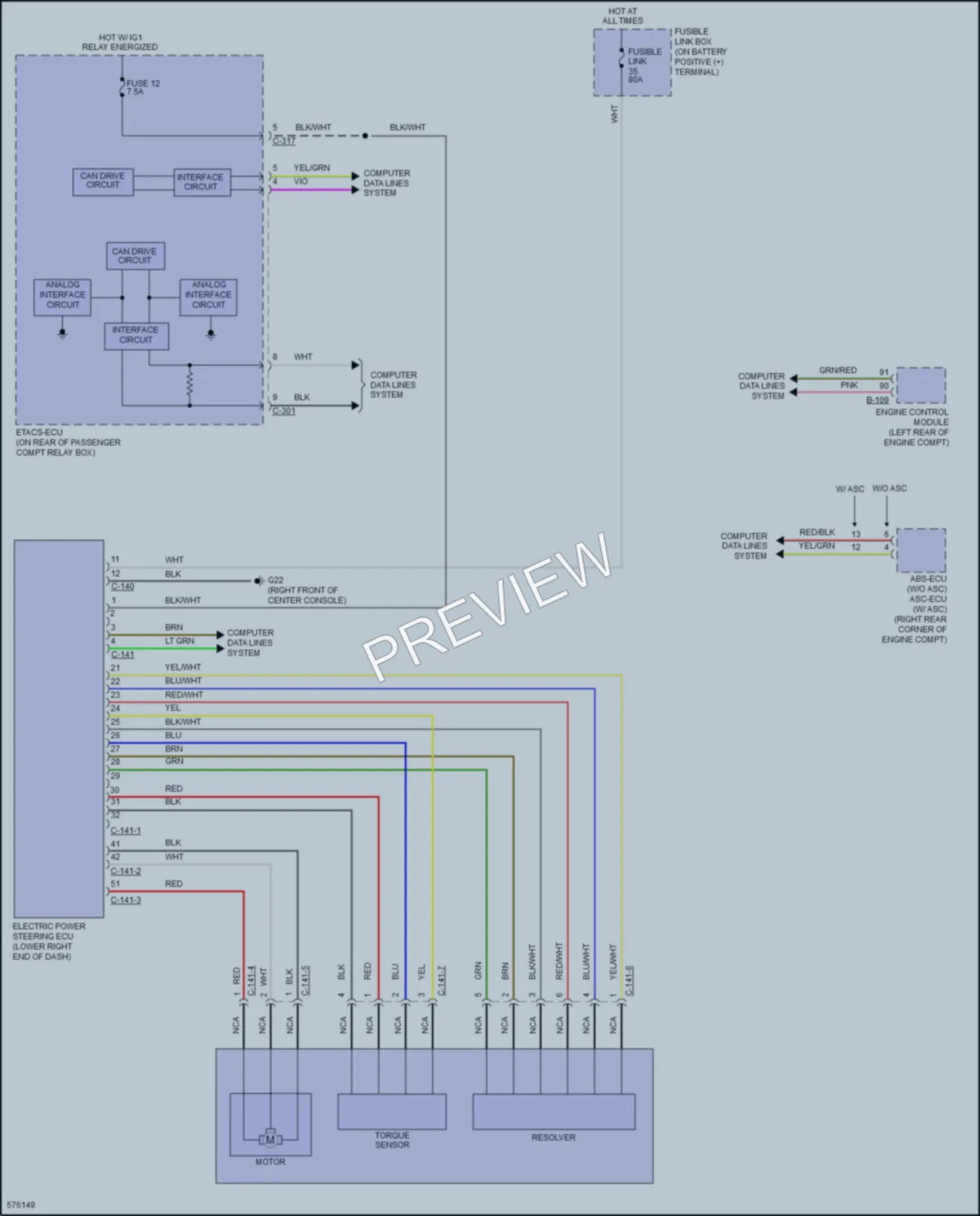 2017 Mitsubishi LancerSportback Electronic Power Steering wiring diagram preview
