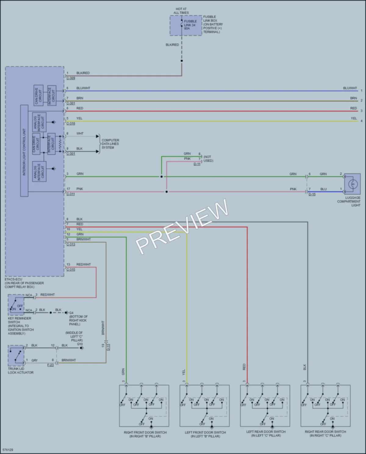 2017 Mitsubishi LancerSportback Interior Lights wiring diagram preview