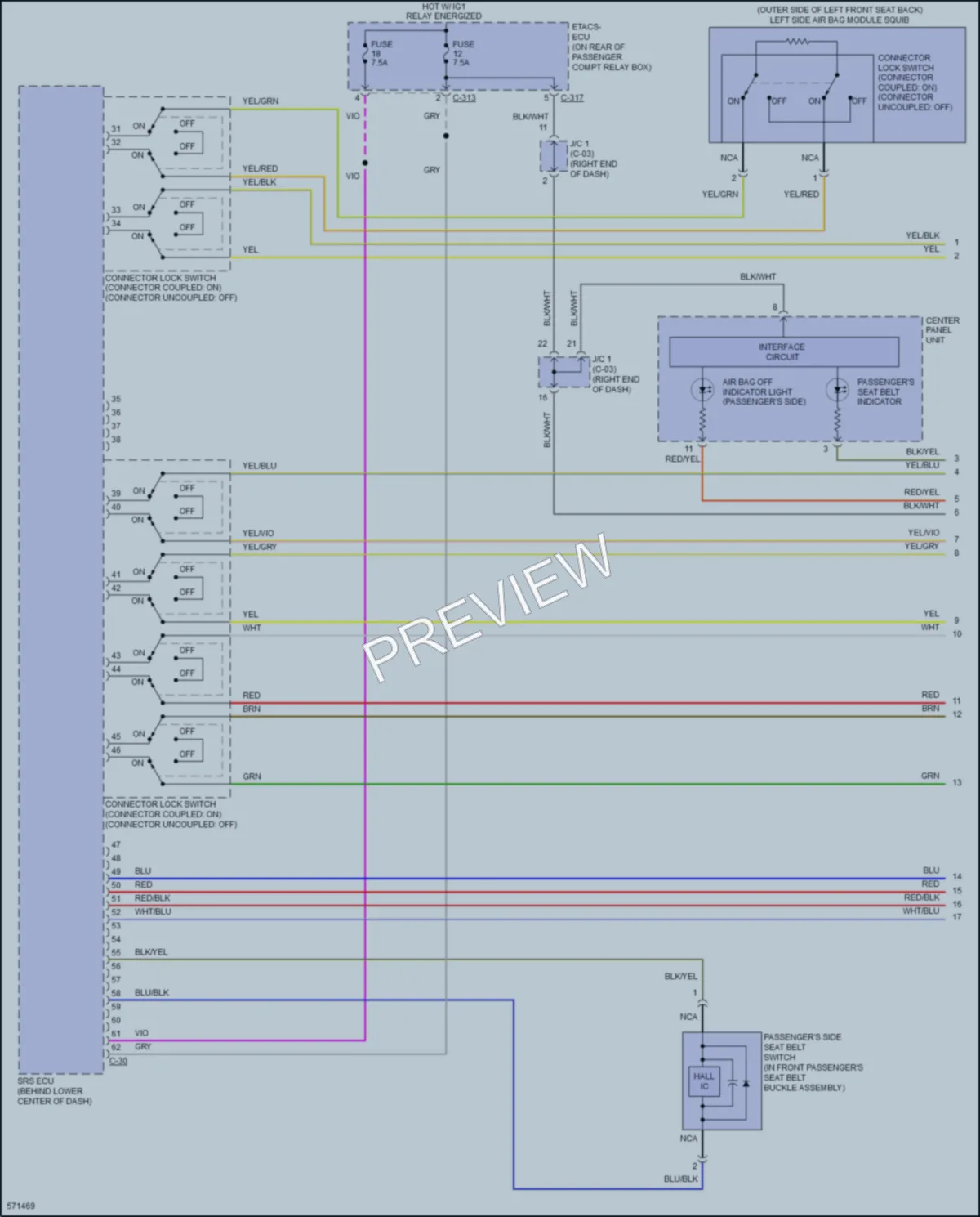 2017 Mitsubishi LancerSportback Supplemental Restraints wiring diagram preview