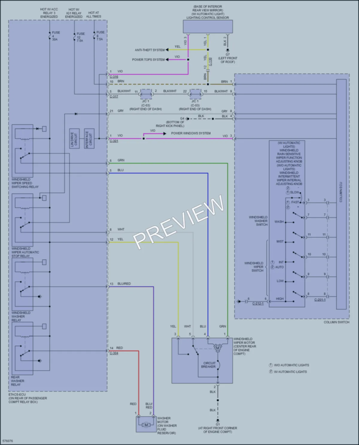 2017 Mitsubishi LancerSportback Wiper Washer wiring diagram preview