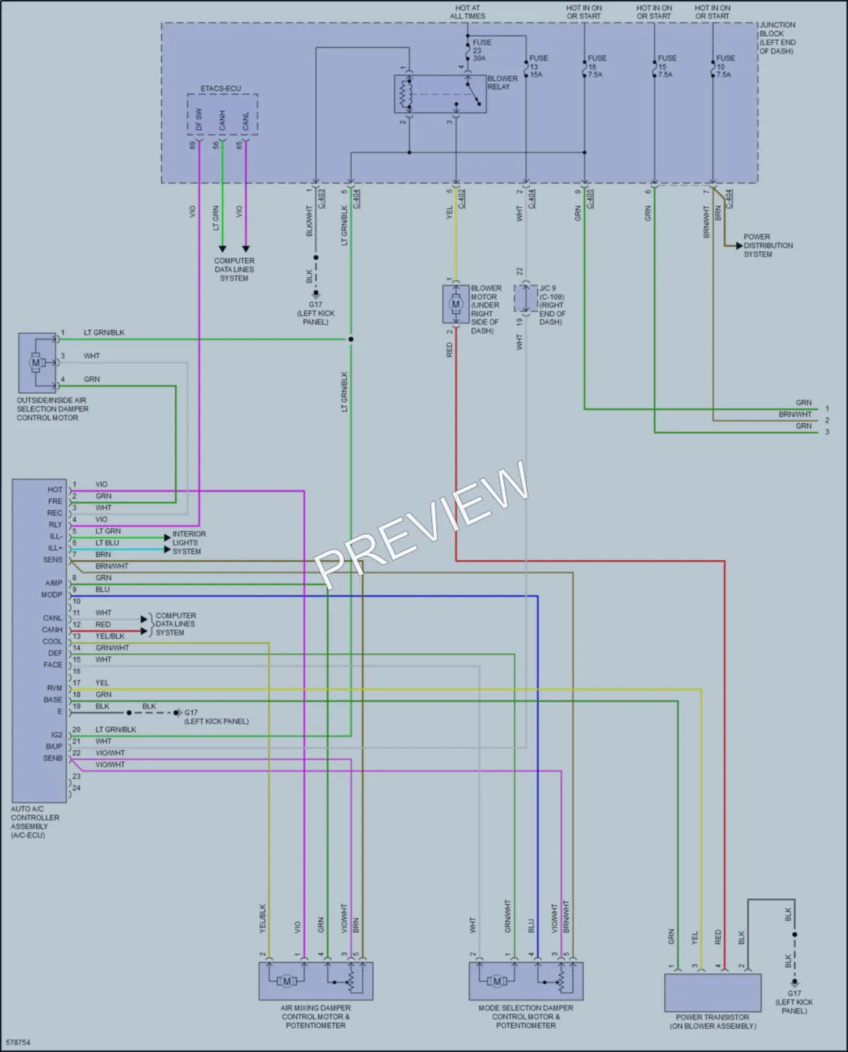 2017 Mitsubishi Mirage Air Conditioning wiring diagram preview