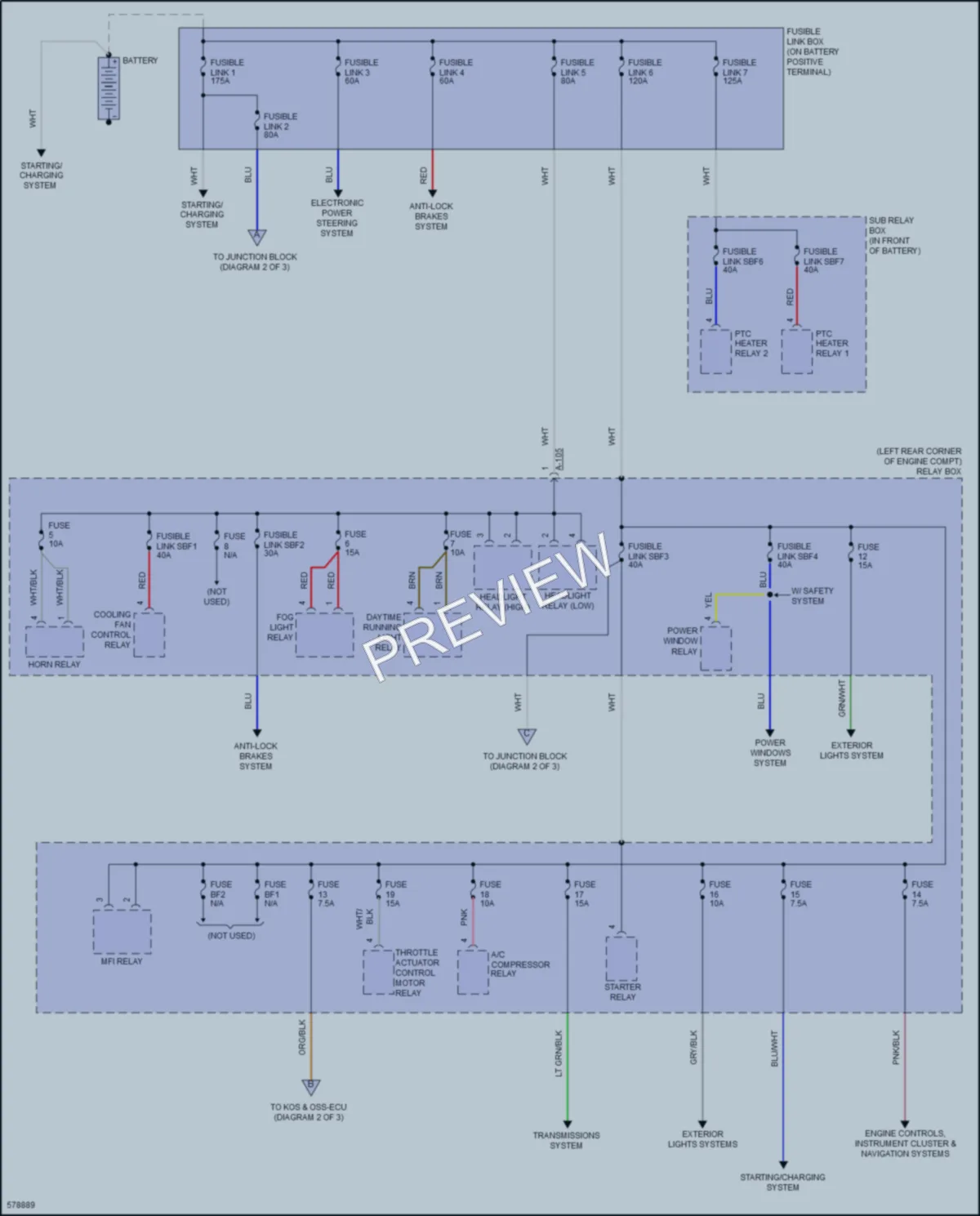 2017 Mitsubishi Mirage Power Distribution wiring diagram preview