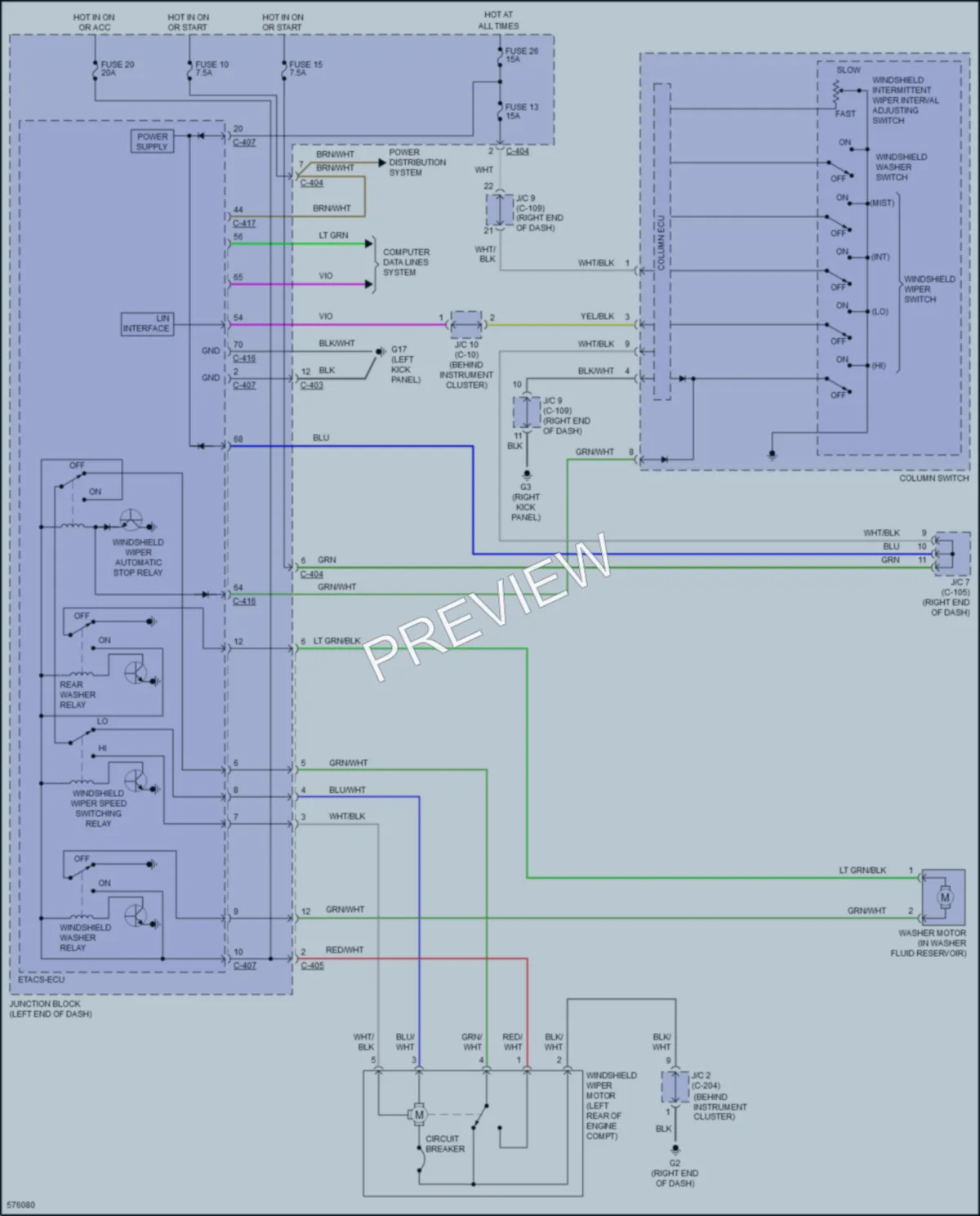 2017 Mitsubishi Mirage Wiper Washer wiring diagram preview