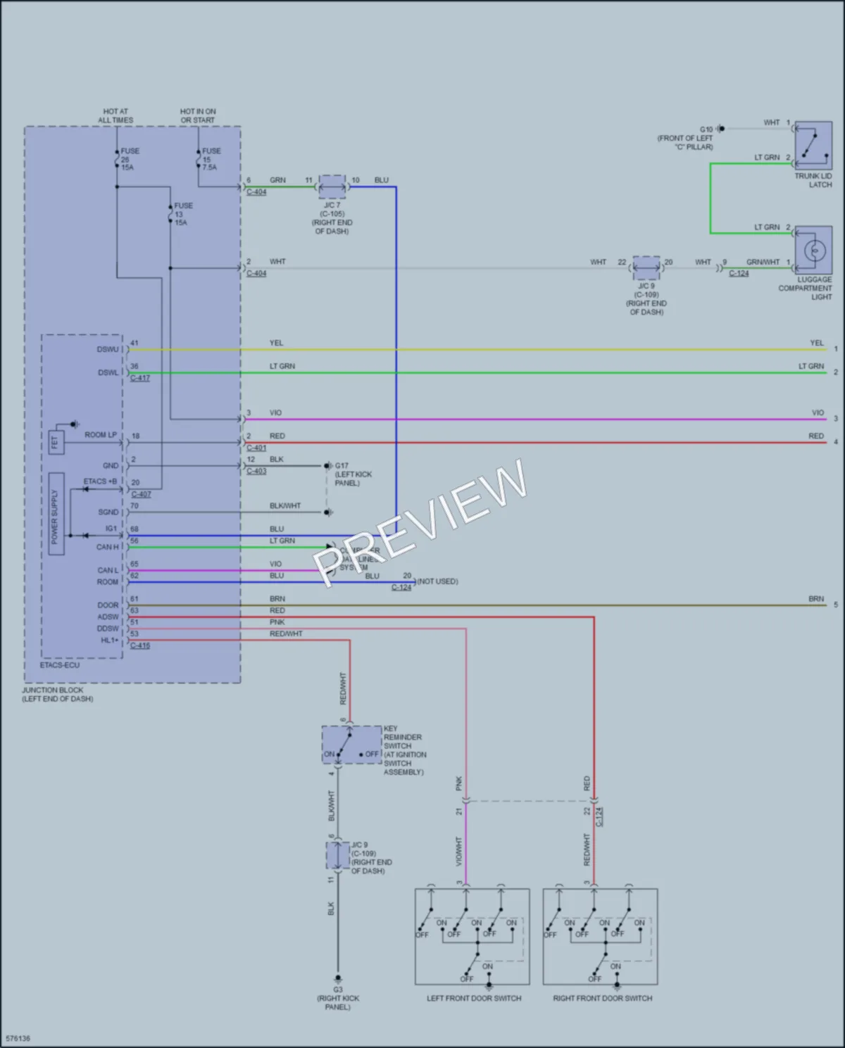 2017 Mitsubishi MirageG4 Interior Lights wiring diagram preview