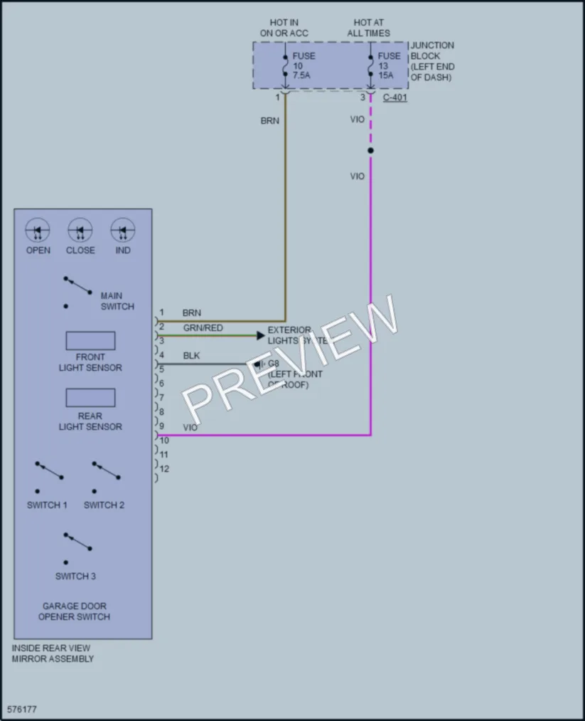 2017 Mitsubishi MirageG4 Power Mirrors wiring diagram preview