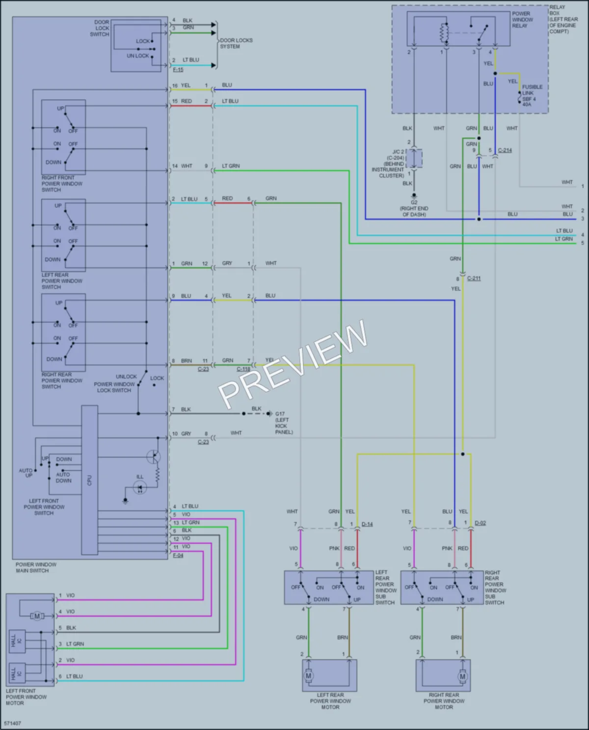 2017 Mitsubishi MirageG4 Power Windows wiring diagram preview