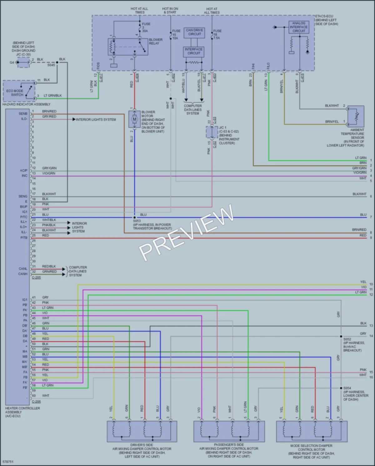 2017 Mitsubishi Outlander Air Conditioning wiring diagram preview