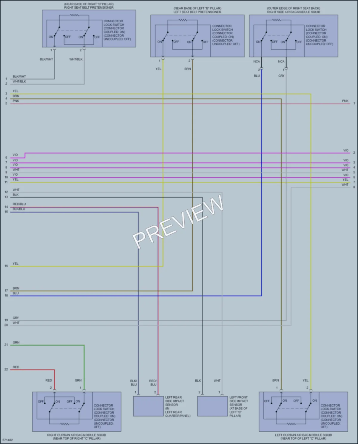 2017 Mitsubishi Outlander Supplemental Restraints wiring diagram preview